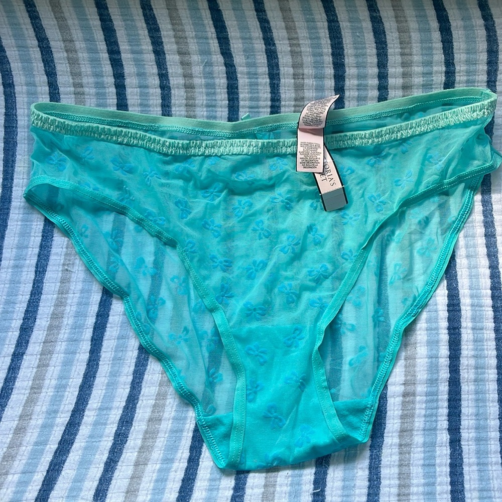 NWT Victoria’s Secret Blue Bikini Underwear Size L